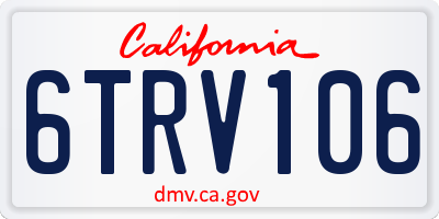 CA license plate 6TRV106