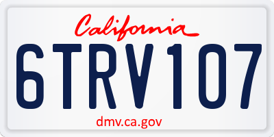 CA license plate 6TRV107