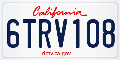 CA license plate 6TRV108