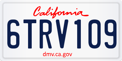 CA license plate 6TRV109