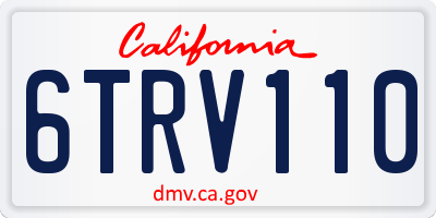 CA license plate 6TRV110
