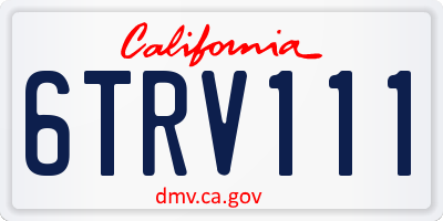 CA license plate 6TRV111