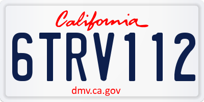 CA license plate 6TRV112