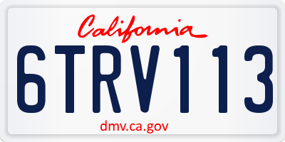 CA license plate 6TRV113