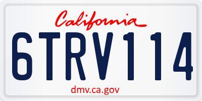 CA license plate 6TRV114