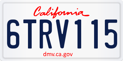 CA license plate 6TRV115