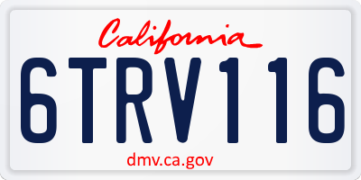 CA license plate 6TRV116