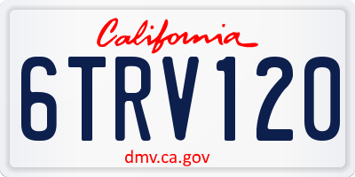 CA license plate 6TRV120