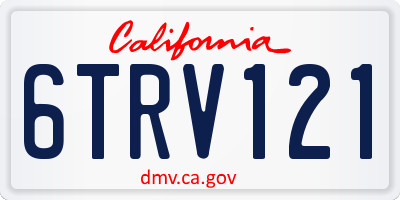 CA license plate 6TRV121