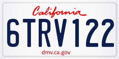 CA license plate 6TRV122