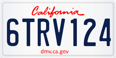 CA license plate 6TRV124