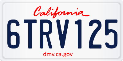 CA license plate 6TRV125