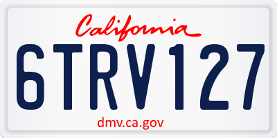 CA license plate 6TRV127