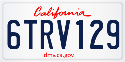 CA license plate 6TRV129