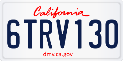 CA license plate 6TRV130