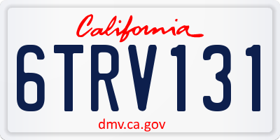 CA license plate 6TRV131