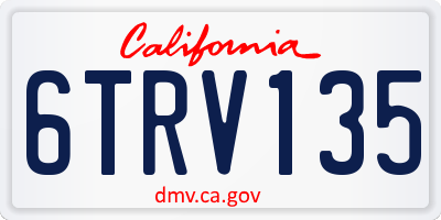 CA license plate 6TRV135