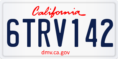CA license plate 6TRV142