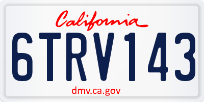 CA license plate 6TRV143