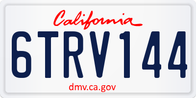 CA license plate 6TRV144