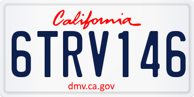 CA license plate 6TRV146