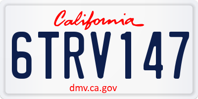 CA license plate 6TRV147