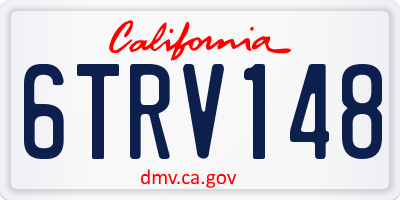 CA license plate 6TRV148