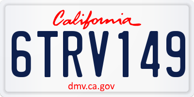 CA license plate 6TRV149