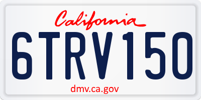 CA license plate 6TRV150