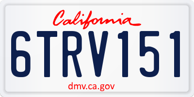 CA license plate 6TRV151