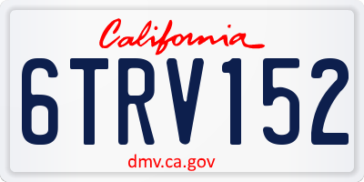 CA license plate 6TRV152