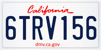 CA license plate 6TRV156