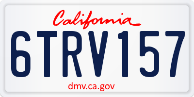CA license plate 6TRV157