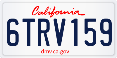 CA license plate 6TRV159