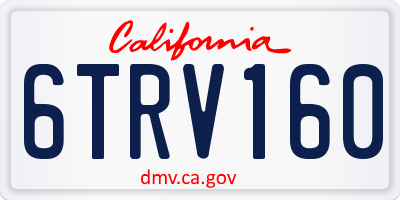 CA license plate 6TRV160