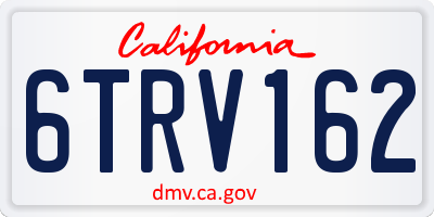 CA license plate 6TRV162