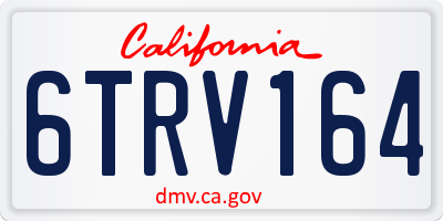 CA license plate 6TRV164