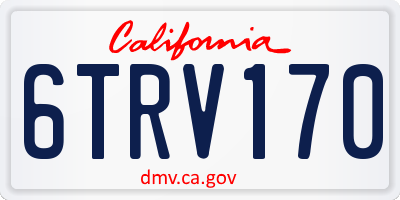 CA license plate 6TRV170