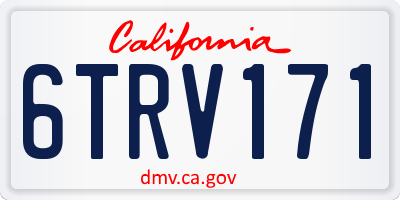 CA license plate 6TRV171