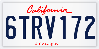 CA license plate 6TRV172