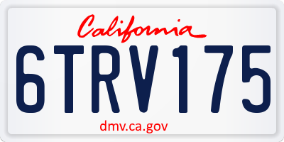 CA license plate 6TRV175