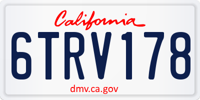 CA license plate 6TRV178