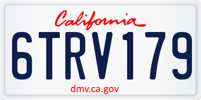 CA license plate 6TRV179