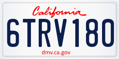 CA license plate 6TRV180
