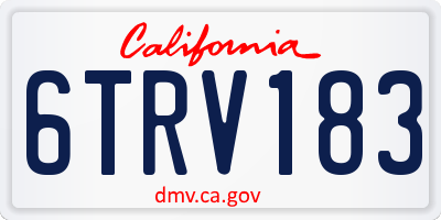 CA license plate 6TRV183