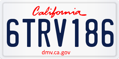 CA license plate 6TRV186