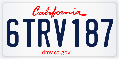 CA license plate 6TRV187