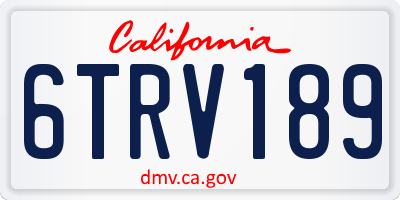 CA license plate 6TRV189