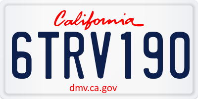 CA license plate 6TRV190