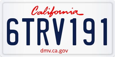 CA license plate 6TRV191